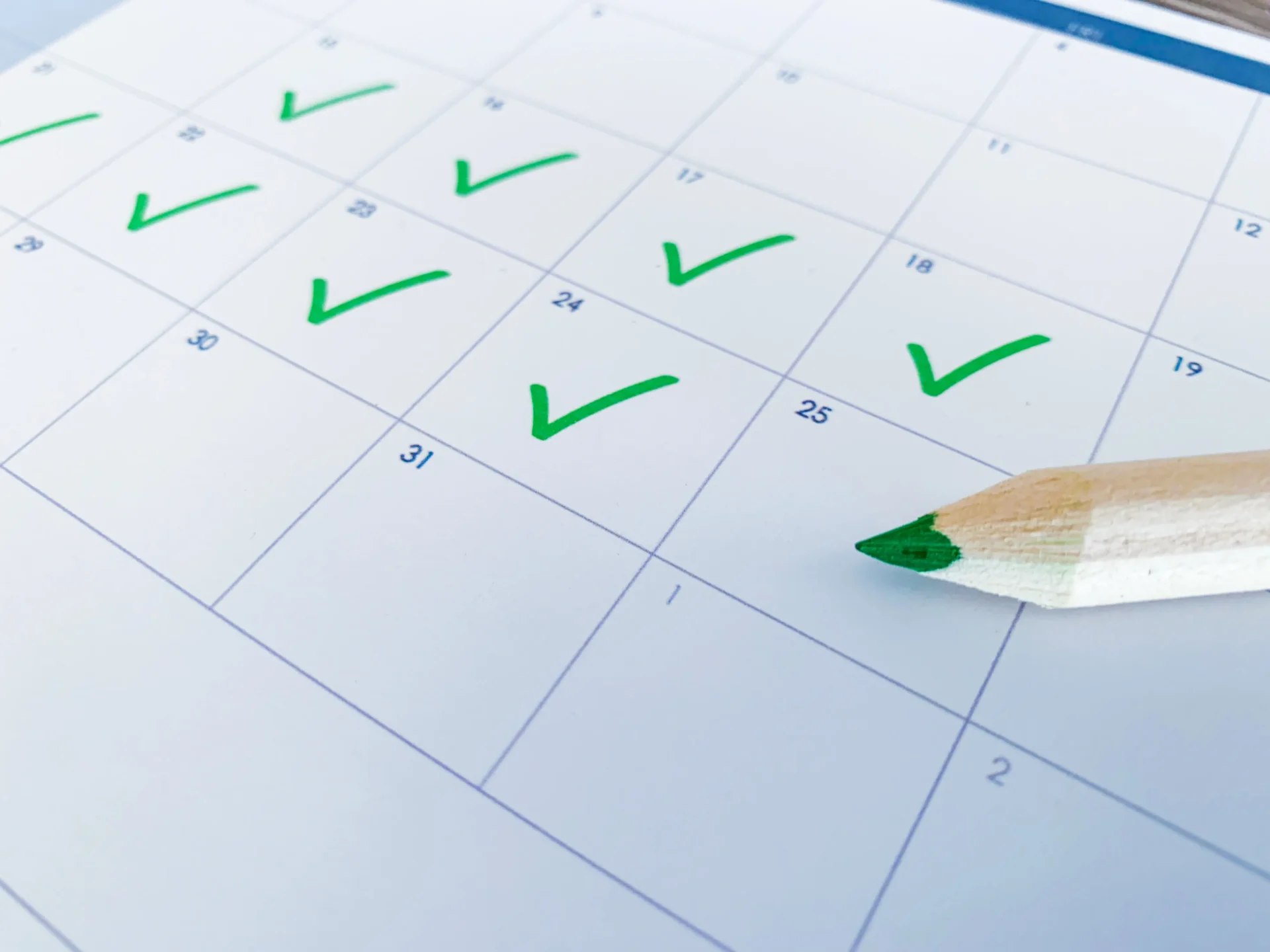 Calendar Page with Dates